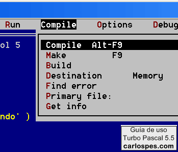 Compilar en Borland Turbo Pascal 5.5