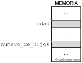 Variables no contiguas en memoria