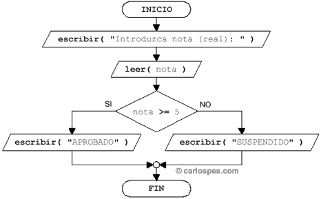 Ejemplo Instrucción Alternativa Doble en Ordinograma