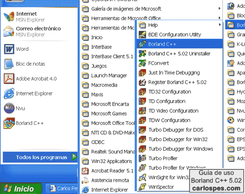 Iniciar Borland C++ 5.02