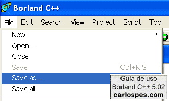 Guardar como... en Borland C++ 5.02