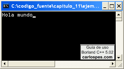 Programa ejecutándose en Borland C++ 5.02