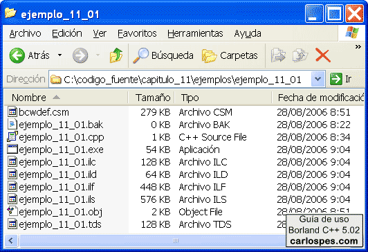 Ver archivos en Borland C++ 5.02