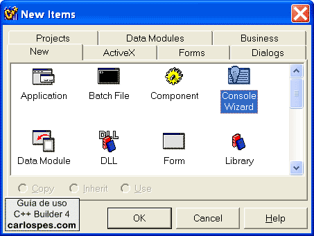 Console Wizard en Borland C++ Builder 4