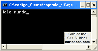 Programa ejecutándose en Borland C++ Builder 4