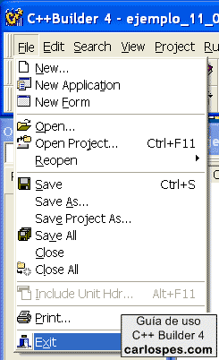 Salir de Borland C++ Builder 4