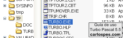 Iniciar Borland Turbo Pascal 5.5