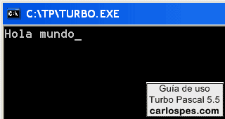 Programa ejecutándose en Borland Turbo Pascal 5.5