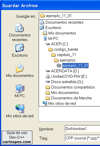 Seleccionar carpeta en Dev-C++