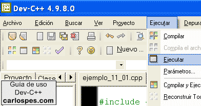 Ejecutar en Dev-C++