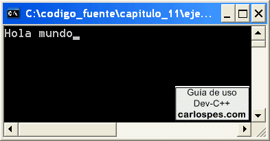Programa ejecutándose en Dev-C++