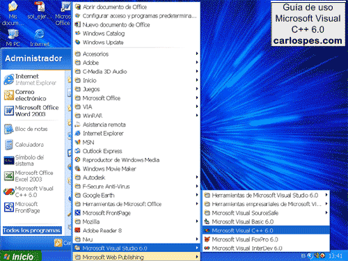 Iniciar Microsoft Visual C++ 6.0