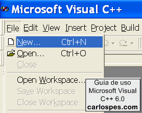 Crear Proyecto en Microsoft Visual C++ 6.0