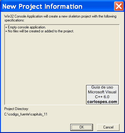 OK en Microsoft Visual C++ 6.0