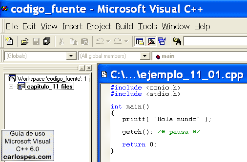 Editar en Microsoft Visual C++ 6.0