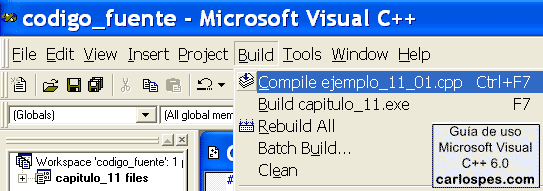 Compilar en Microsoft Visual C++ 6.0