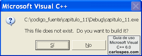 Sí en Microsoft Visual C++ 6.0