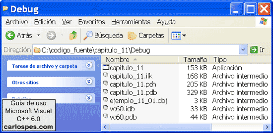 Código ejecutable en Microsoft Visual C++ 6.0